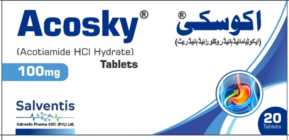 Acosky® 100 mg carton, final artwork